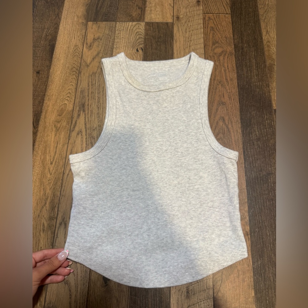 aerie Ribbed Tank Top - Light Heather Gray
